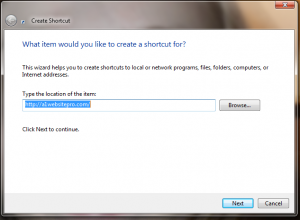 desktop shortcuts enter url