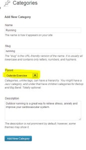 Child Categories in WordPress