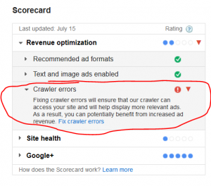 Adsense Crawl Errors