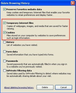 Clear Internet Explorer Cache