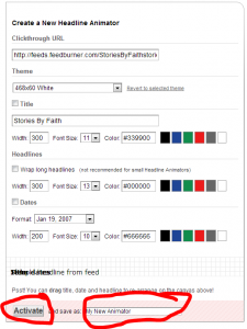 style your headline animator for feedburner