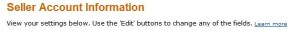 Amazon Seller Account Settings
