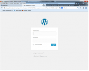 logging into wordpress