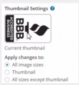 proportionate thumbnails settings in wordpress