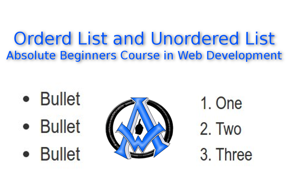 Ordered Lists and Unordered List Absolute Beginner Web Development