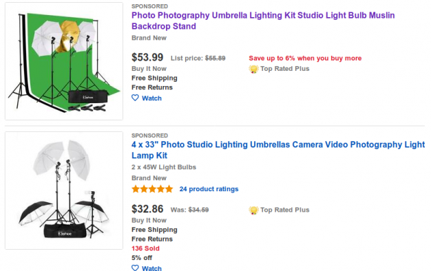 studio lighting on ebay