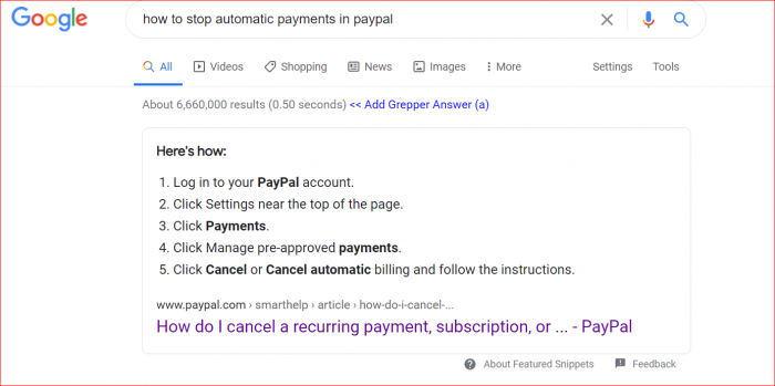 how to stop automatic payments in paypal