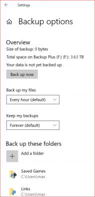 backup options for windows 10