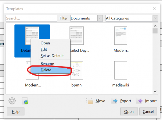 Delete Template in Office