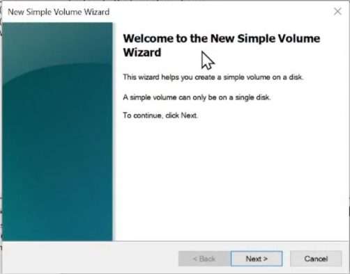 New Simple Volume Wizard