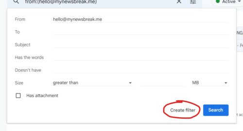 filter creation gmail