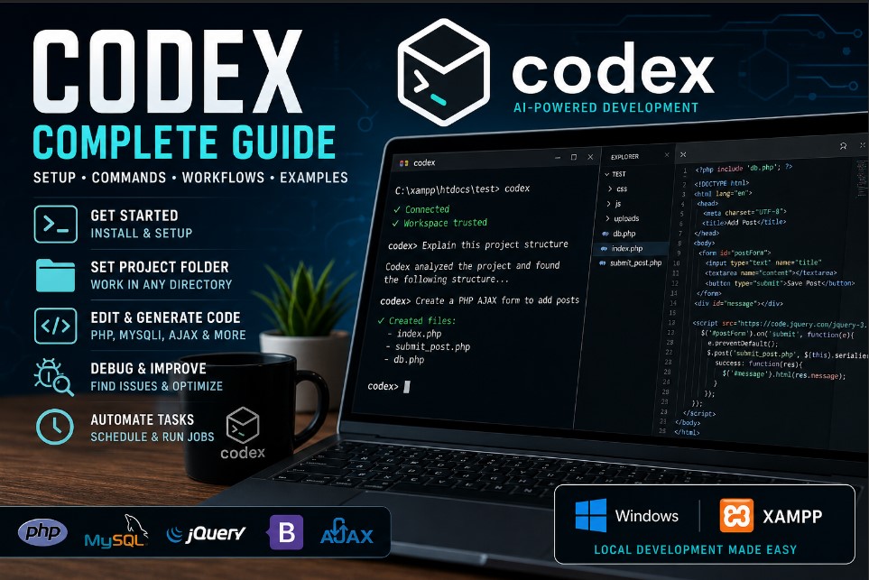 Codex Command Reference For Windows, Xampp, And Local Projects
