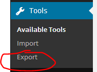 export tool in wordpress
