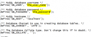phpmyadmin username password