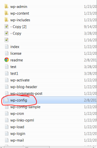 wp-config file phpadmin info