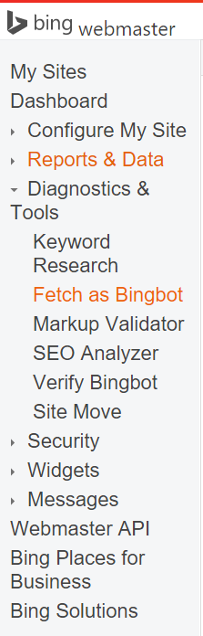 Fetch as Bingbot