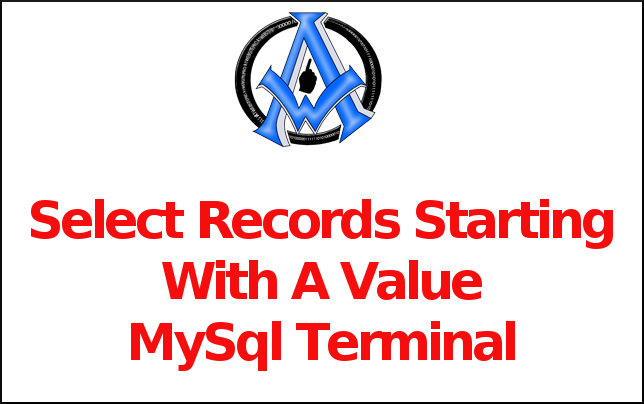Select Records Starting With A Value MySql Terminal