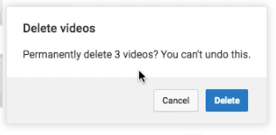 Confirm deleting of multiple videos