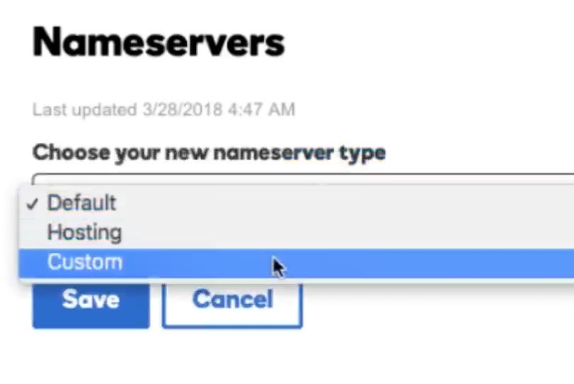 Select Custom Nameserver