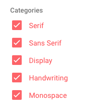 Font Categories
