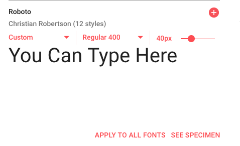 Type in box to see style