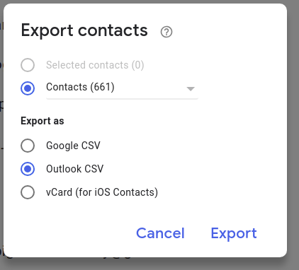 export contacts from gmail