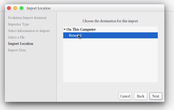 import location evolution contacts CSV file