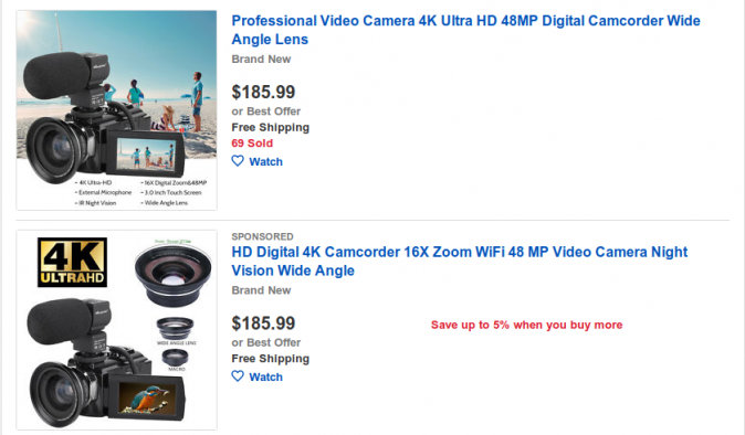 Cameras on eBay