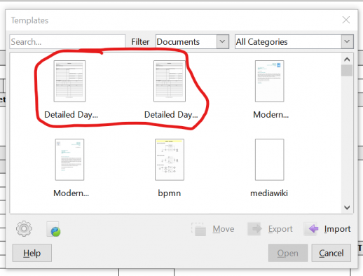 Deleting A template In Libre Office Writer