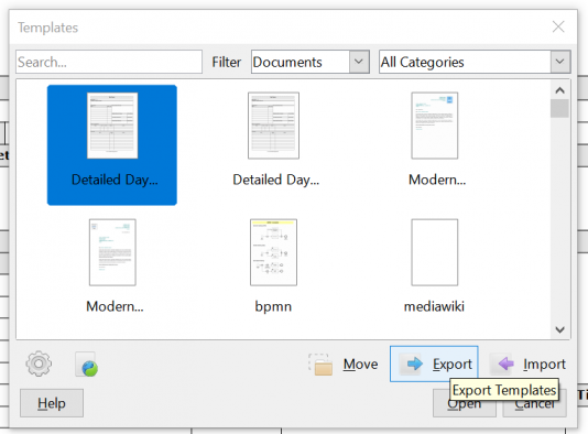Export Template In Libre Office