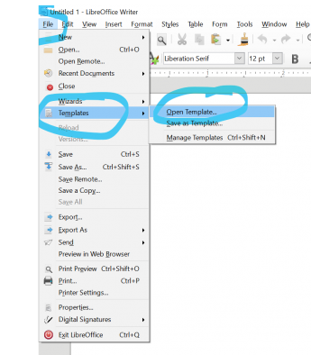 Open Template In Libre Office Writer