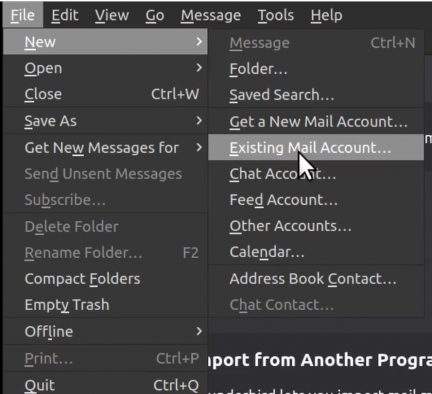 setting up email in thunderbird