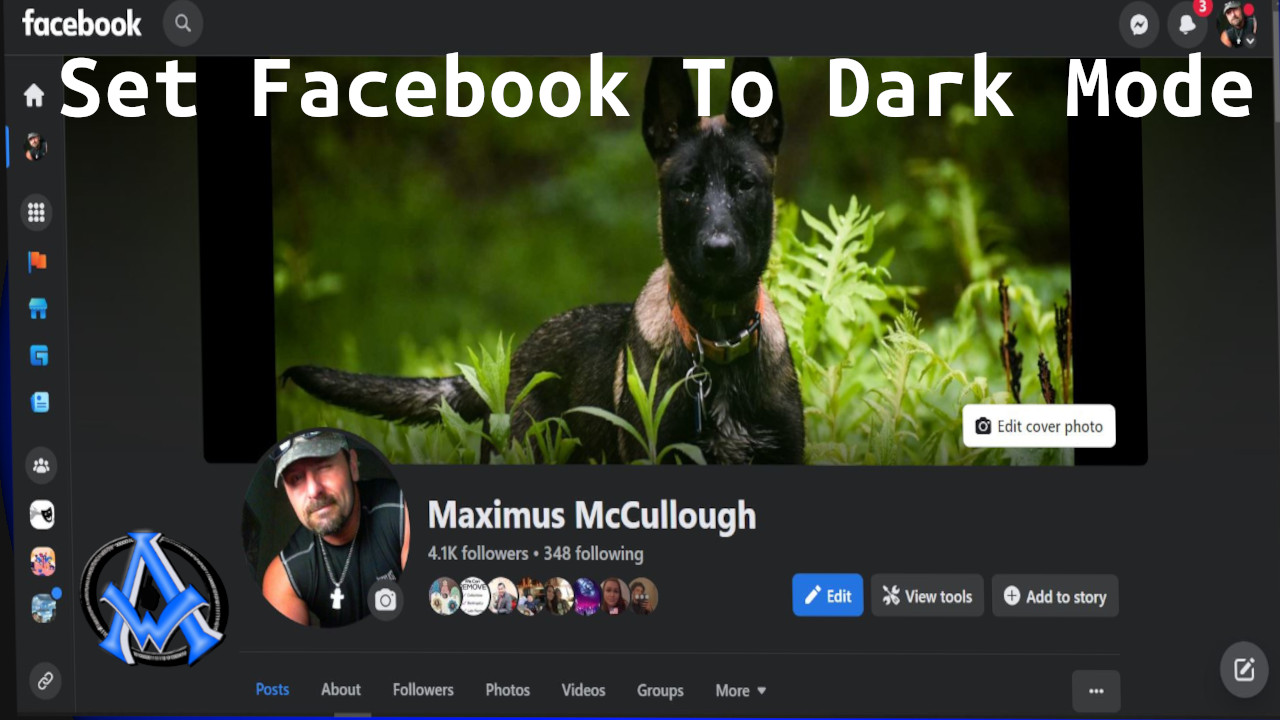 set facebook to dark mode