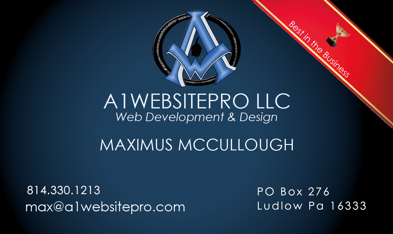 a1websitepro business card