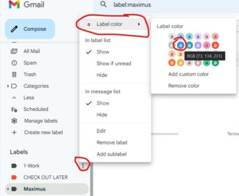 color labels in gmail