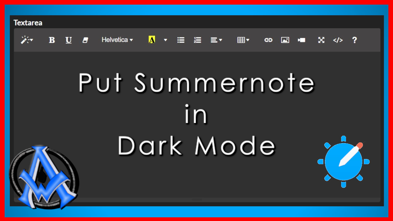 Put Summernote in Dark Mode